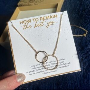 Dear Ava Inspirational Gift Necklace: 2 Interlocking Circles